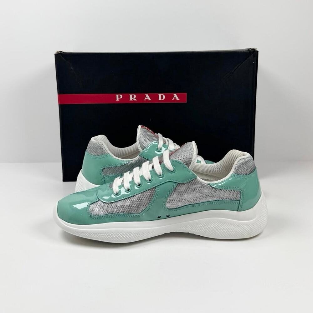 Size 8UK/9US - Prada Americas Cup Mint Green Sneakers - Picture 6 of 12